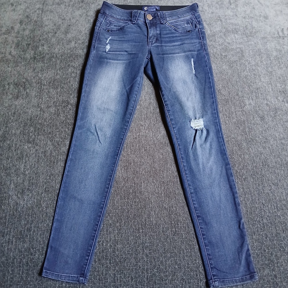 Democracy Ab solution Skinny Jeans Womens 4 Medium Wash Distressed Denim